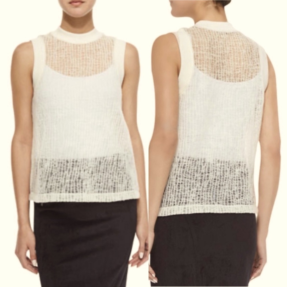 Alexander wang sheer mesh high neck tank S